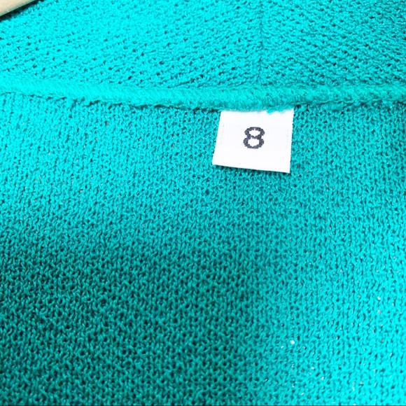 Vintage Castle berry Knits Teal Cardigan Women’s Size 8 - Picture 8 of 9